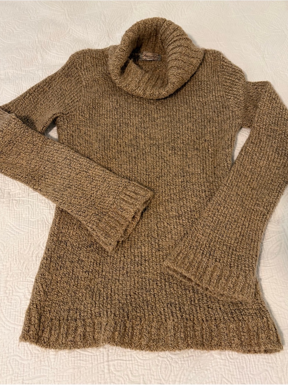 American Rag Women’s Brown Chunky-Knit Turtleneck Pullover Bell Sleeve S SOFT